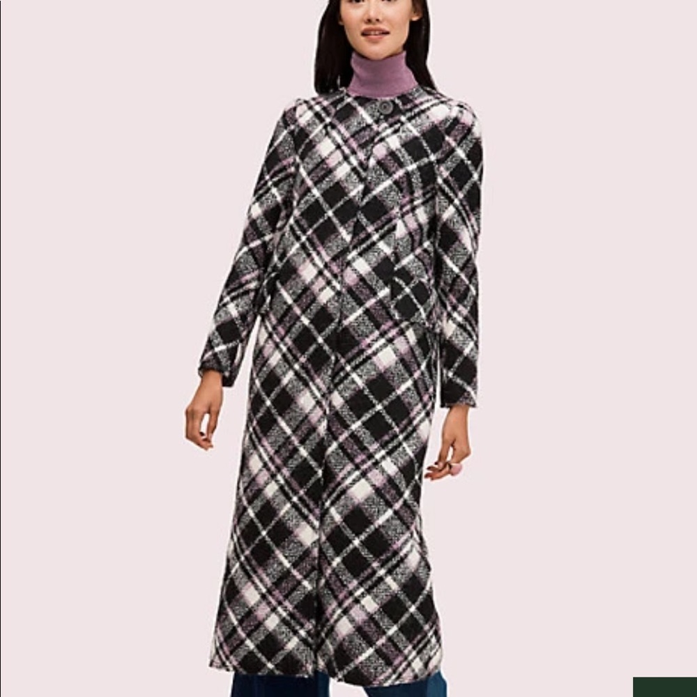 Kate Spade plaid bouclé coat